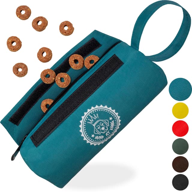 HUND IST KÖNIG Futterdummy für Hunde - Apportierbeutel für alle Hunderassen - Futterbeutel - Perfekt für Dummy Hundetraining + Trainings-eBook Petrolblau