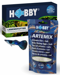 HOBBY Aquaristik Artemix I 195 g I Artemia Eier + Salz I Lebendfutter für Aquarienfische I Fertigmischung zur Zucht von Artemia-Nauplien I Frische Artemia für gesunde Ernährung I sofort einsatzbereit 195 g (1er Pack) Angebot bei HelloDeals