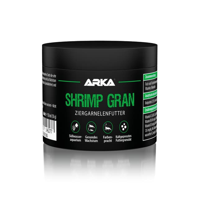 Garnelenfutter – ARKA Shrimp Gran 150ml / 50g – kaltgepresstes Softgranulat für Neocaridina & Caridina – stärkt Wachstum, Farben & Häutung – sinkend, wasserstabil & hochverdaulich