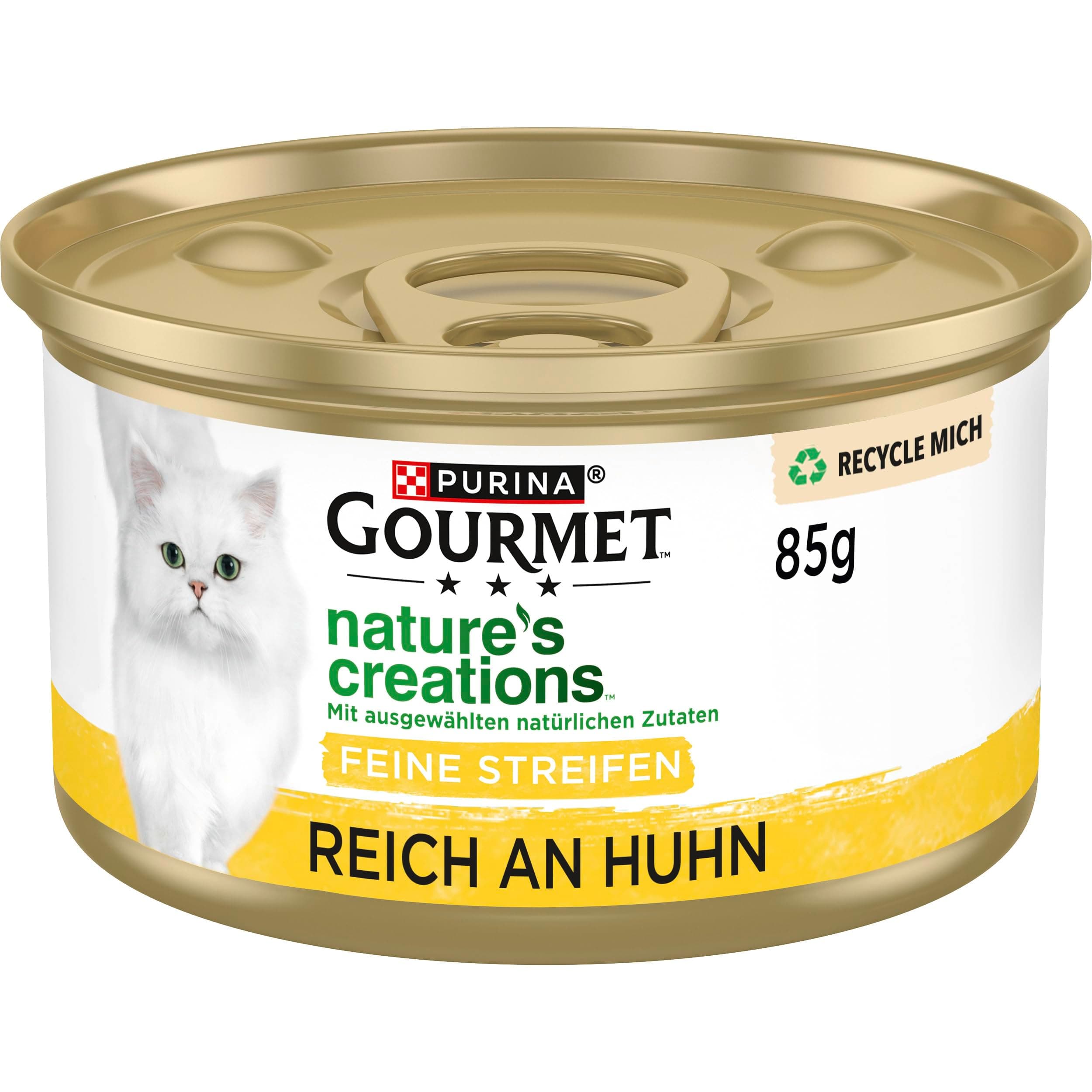 Gourmet Nature's Creation Katzennassfutter in Gelee naturbelassen, Huhn, 12er Pack (12 x 85g)