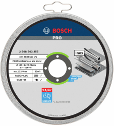 Bosch Professional 10x Trennscheibe Gerade Standard for Inox - Rapido (Rostfreier Stahl, WA 60 T BF, Ø 125 mm, 1.0 mm, Zubehör Winkelchleifer) Angebot bei HelloDeals