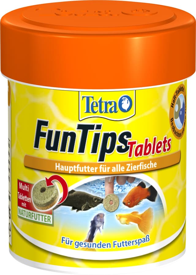 Tetra FunTips Tablets - an der Aquarium-Scheibe haftende Futtertabletten, optimal zum Beobachten der Fische geeignetes Fischfutter, 75 Tabletten Geschmacklos 30 g (1er Pack)