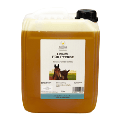 Leinöl für Pferde 5 Liter, stets frisch aus 1. Kaltpressung, naturbelassen, mit Öko-Strom in Niedersachsen hergestellt, reich an Omega3, ideal für den Fellwechsel Angebot bei HelloDeals