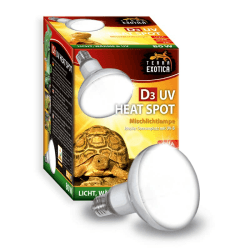 Terra Exotica D3 UV Heat Spot 80 Watt - in 80, 100 und 125 Watt erhältlich - UVB UVA Wärmelampe für Reptilien Sonnenlicht simulierte Förderung der D3-Synthese (80 Watt) Angebot bei HelloDeals