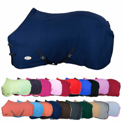 RL24 - Abschwitzdecke mit Kreuzgurt BASICLINE dunkelblau 145cm Angebot bei HelloDeals