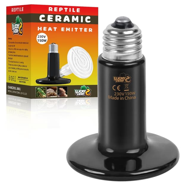 LUCKY HERP Terrarium Wärmelampe Reptilien, Schildkröten Keramik Wärmelampe Terrarium 150W, E27 Heizlampe Keramik Lampe für Tiere,Hühne,Schildkröte, Bartagame, Hund, Eidechse, Schlange 1 stück 150W