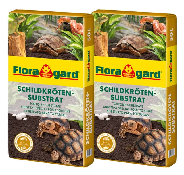 Floragard Schildkrötensubstrat 2x50l - natürliche Einstreu ohne Dünger - für Landschildkröten u. andere Reptilien - für Frühbeet, Überwinterung und für Terrarien - 100l 100 L