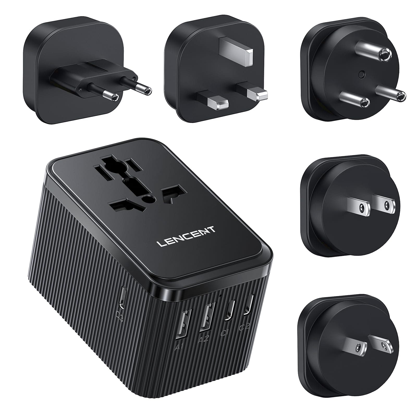 LENCENT Reiseadapter Weltweit, 30W Universal Reisestecker Adapter mit 3 USB C und 2 USB A, Internationaler Steckdosenadapter für USA England Japan Malediven Sri Lanka Australien (Typ A/C/D/G/I) Angebot bei HelloDeals