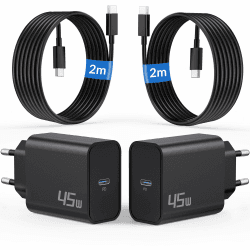 45W Ladegerät USB C Schnellladekabel für Samsung Galaxy S25 Ultra S24 S23 S22 FE 5G A56 A55 A54 A36 A25 A16, Note, Tab S8 S9, Ladekabel Super Fast Charger Schnelladegerät mit 2M Typ C Kabel, 2-Pack Angebot bei HelloDeals