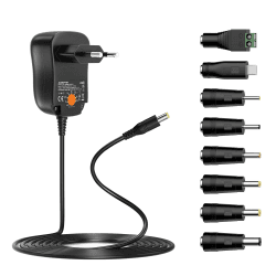 24W Universal Netzteil AC zu DC 3V 4,5V 5V 6V 7,5V 9V 12V 2A DC Netzteil mit 8 DC Steckern für Haushaltselektronik wie LED Strip Light Router CCTV Kamera, 2000mA Max. Angebot bei HelloDeals