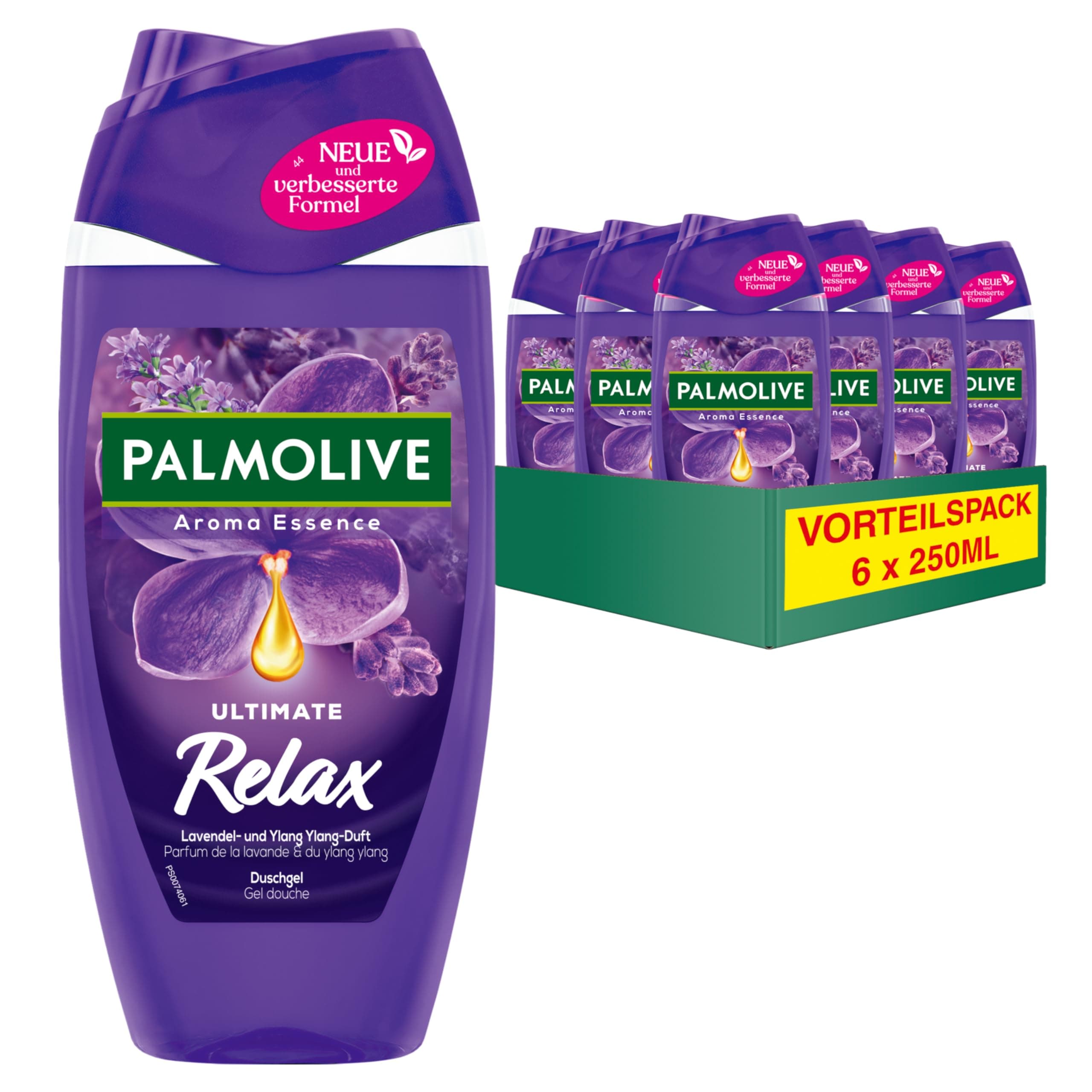 Palmolive Duschgel Aroma Essence Ultimate Relax 6x250ml - mit Lavendelduft 6x250ml Duschgel