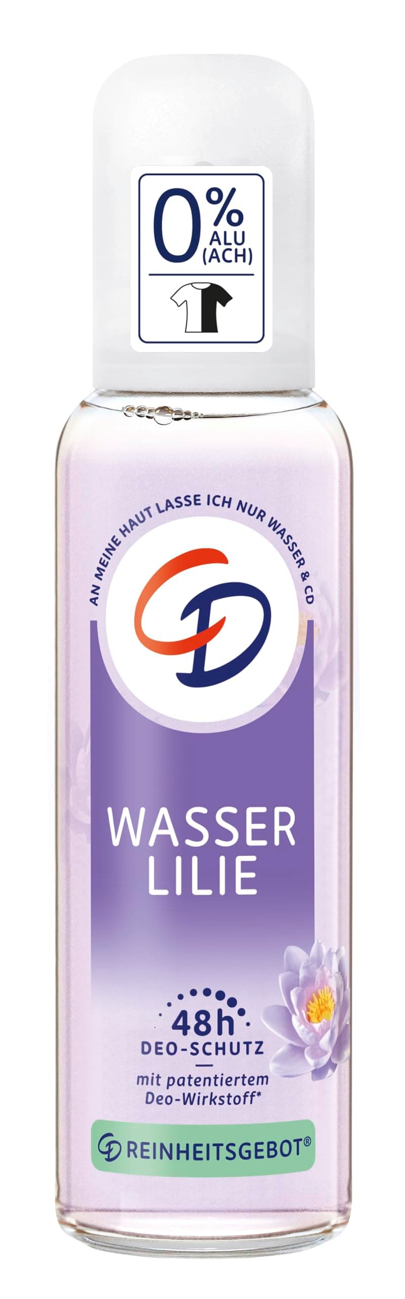 CD Deo Zerstäuber 'Wasserlilie', 75 ml, Deodorant ohne Aluminiumsalze, 24 h langanhaltender Schutz, für empfindliche Haut geeignet, vegane Körperpflege CD Deo Zerstäuber Wasserlilie 75ml