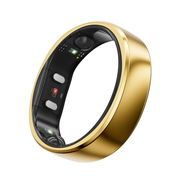 RingConn Gen 2 Smart Ring, weltweit erstes Schlafapnoe-Monitoring, Keine App-Abonnement, 12 Tage Akkulaufzeit, Stress-/Herzfrequenz-/Frauen-Gesundheits-Tracker, kompatibel mit Android und iOS 8 Gold