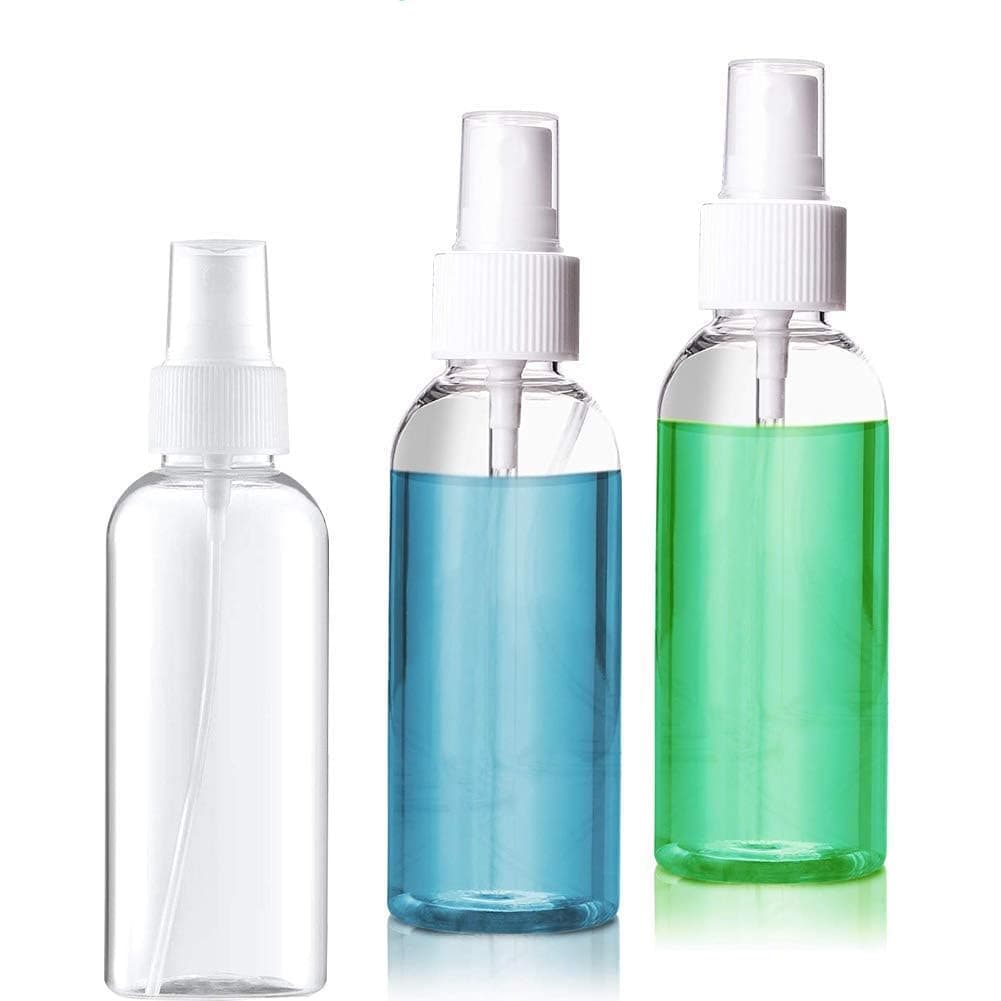 3 Stück 50ml Sprühflasche Transparente Leer Feinen Nebel Sprühflasche Reise Zerstäuber Klein Plastik Nebel parfümzerstäuber Sprayflasche für Wasser Alkohol 50 ml