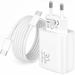 30W USB C Ladegerät Ladekabel für iPad Pro/Air 13/11/12.9, iPad 10/11/A16 Generation, iPhone 17/Air/16/16e/15 Pro Max, Netzteil Stecker Schnellladegerät Charger Adapter mit 2M USBC Schnellladekabel Angebot bei HelloDeals