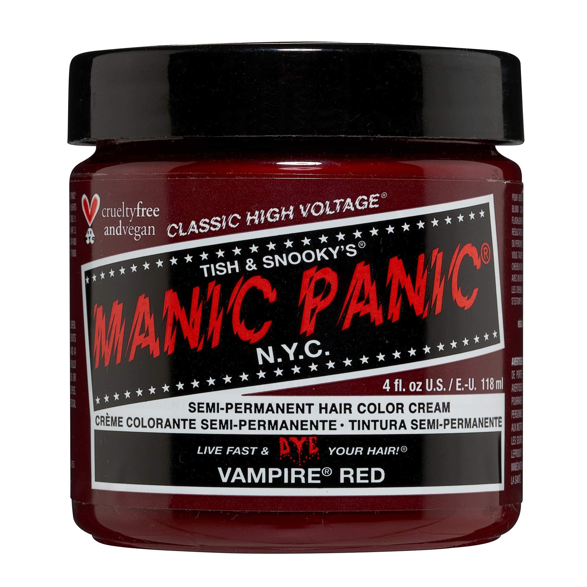 Manic Panic Vampire Red Classic Creme, vegan, tierversuchsfrei, semipermanente Haarfarbe, 118 ml Vampire Red 118 ml (1er Pack)