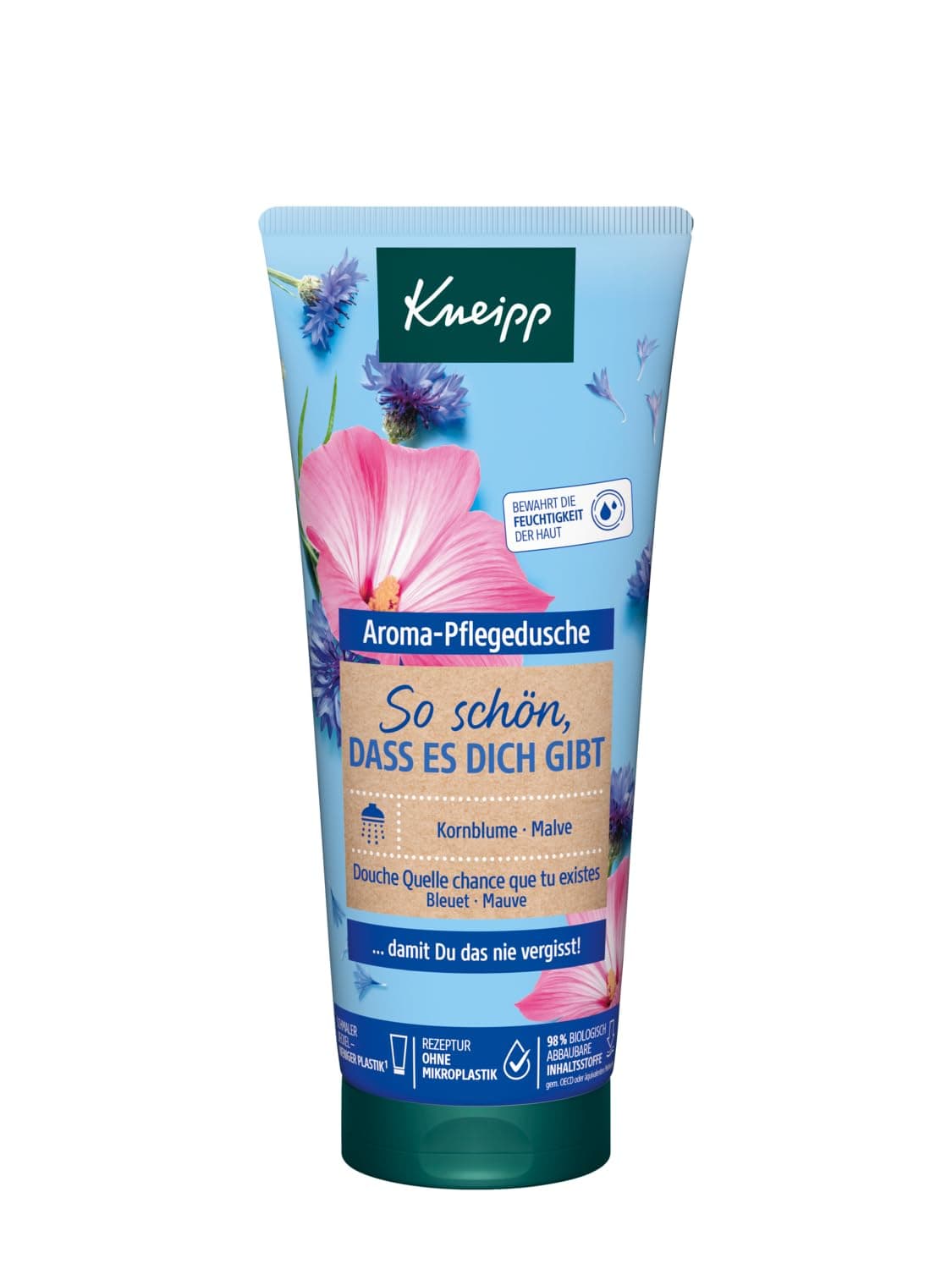 Kneipp Aroma-Pflegedusche So schön, dass es Dich gibt, Duschgel mit natürlichen Extrakten aus Kornblume, Malve und natürlich pflegendem Öl, zartes und geschmeidiges Hautgefühl, 200ml Mehrfarbig 200 ml (1er Pack)