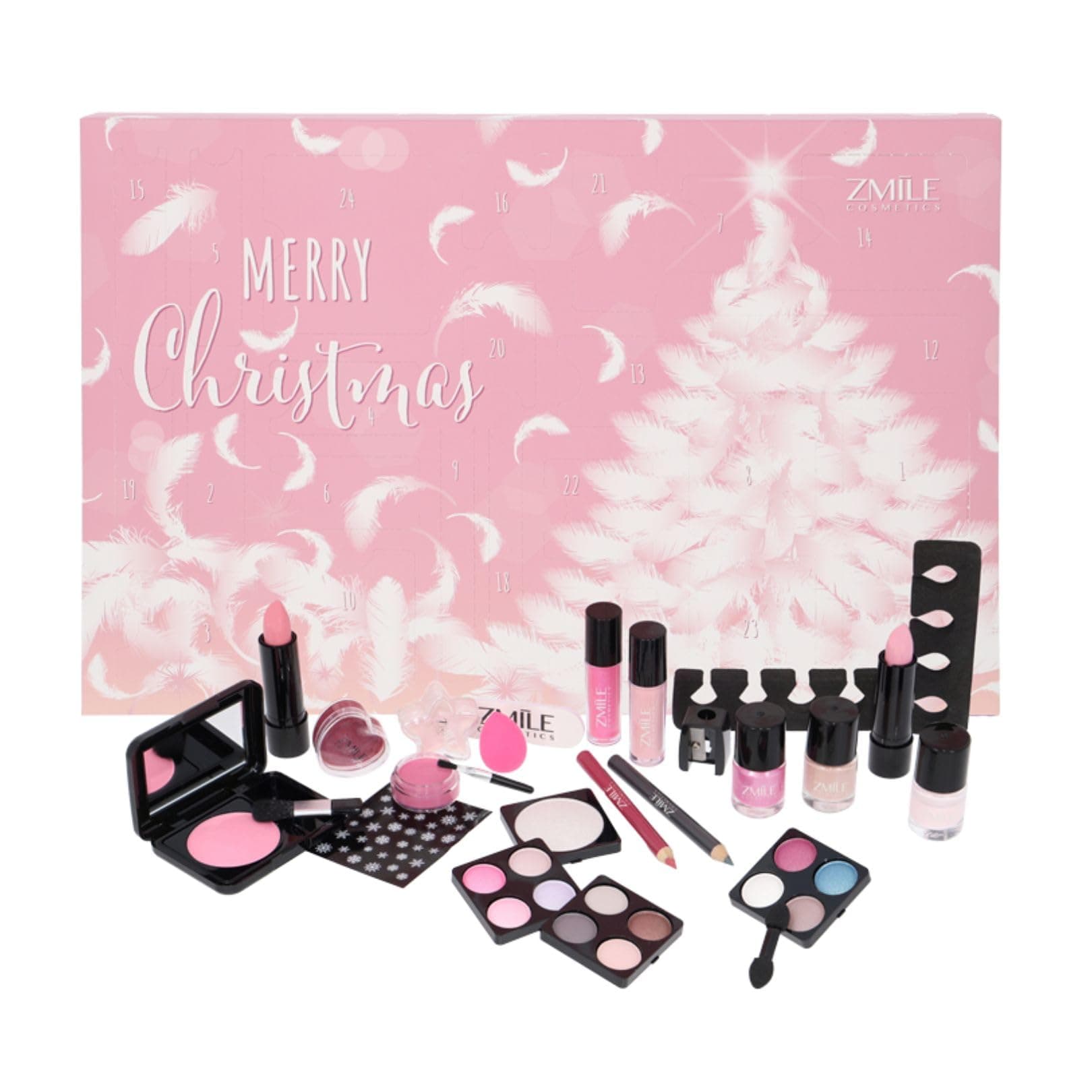 ZMILE COSMETICS Beauty Adventskalender Pink and Fluffy- 24 Überraschungen zum Schminken und Stylen im traditionellen Türchen-Adventskalender mit veganer Kosmetik