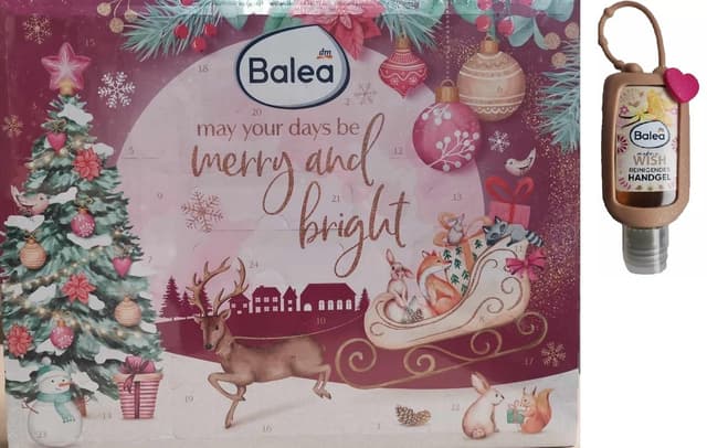 Balea Adventskalender 2023 - Advent Calendar - Beauty - Kosmetik - MakeUp - Limitiert + Handgel in Silikonhülle Set make a wish