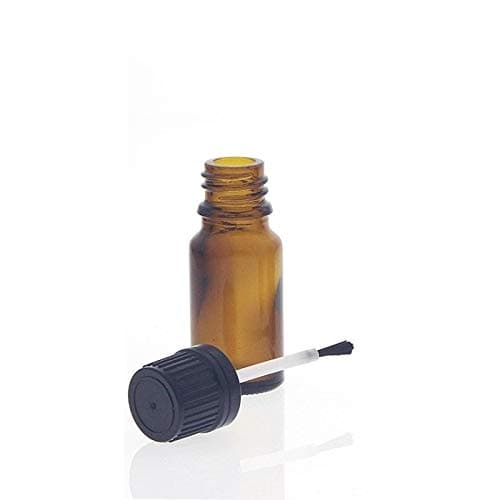 Braune Pinselflaschen 10ml, Kosmetex lichtschützende Braunglas Flaschen mit Pinsel, 5× 10 ml 10 ml (1er Pack)