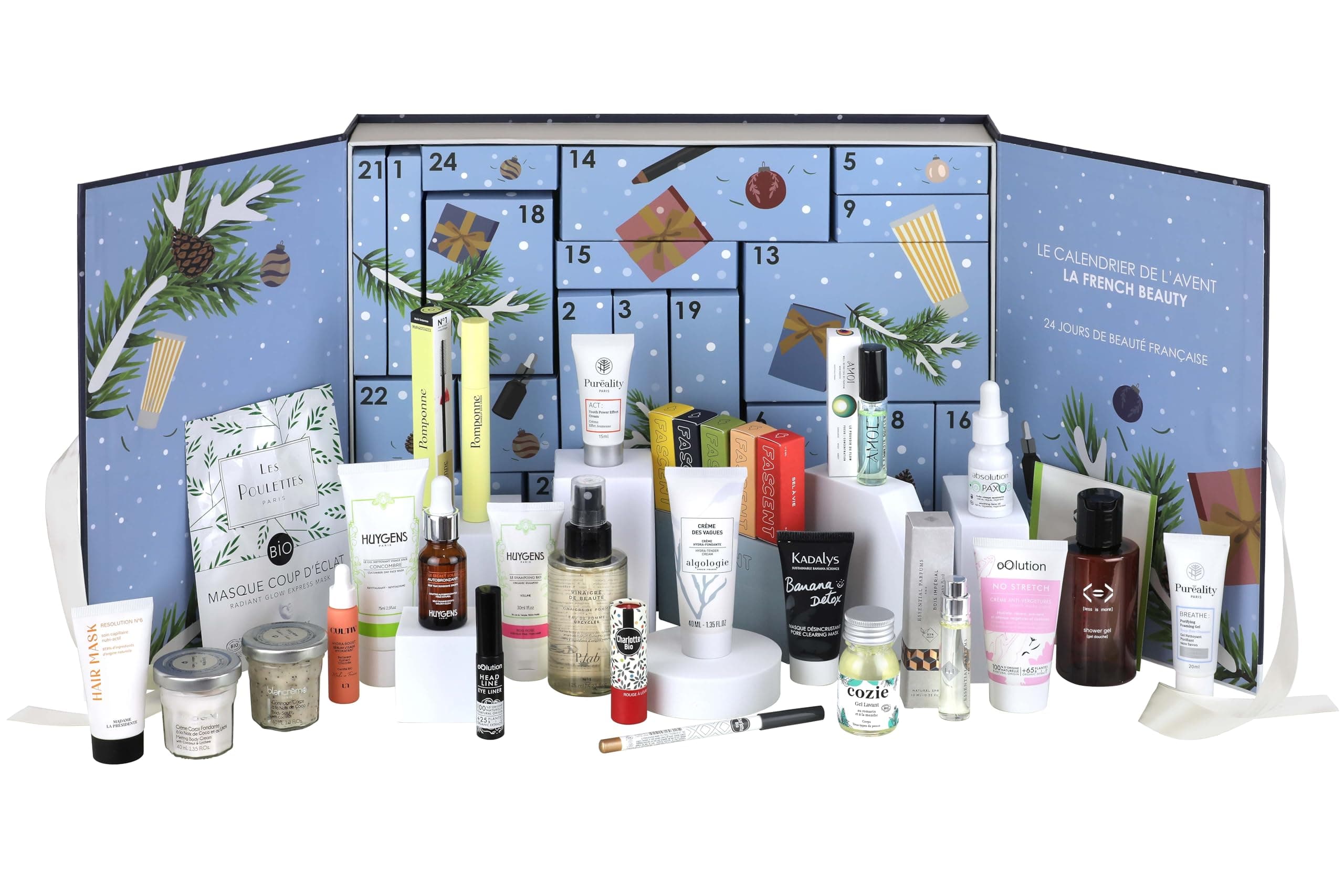 LETZTE STÜCKE La French Beauty Adventskalender – Wert 376 € – 24 französische Produkte für Gesicht, Körper, Haare, Make-up und Parfum – 18 Clean-Beauty-Marken – Hergestellt in Frankreich Limited Edition