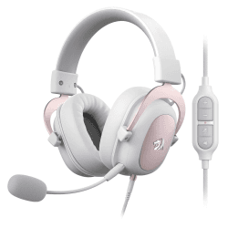 Redragon H510 Zeus Gaming-Headset mit Kabel - 7.1 Surround-Sound - Bezug aus atmungsaktivem Stoff - 53MM-Treiber - Abnehmbares Mikrofon - Immersionskopfhörer für PC/PS4/Xbox One/NS - Rosa & Weiß Angebot bei HelloDeals
