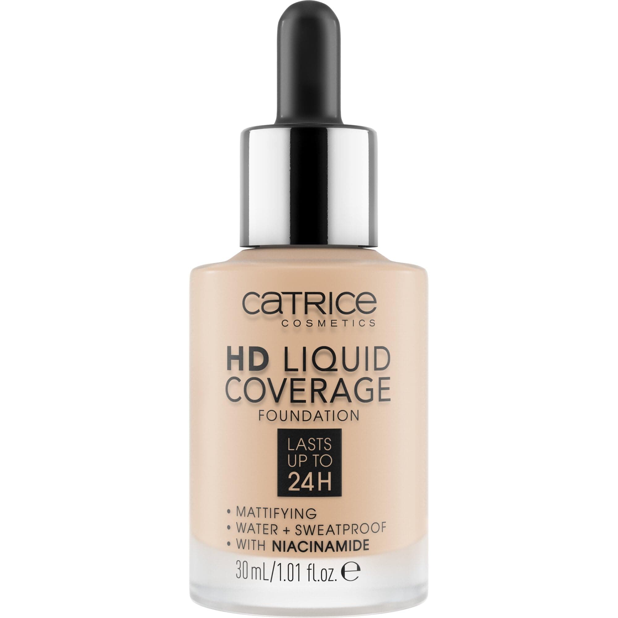 Catrice HD Liquid Coverage Foundation, Nr. 010, Nude, langanhaltend, mattierend, matt, für unreine Haut, vegan, ölfrei, wasserfest, ohne Parabene, 1er Pack (30ml) 010 Light Beige 30 ml (1er Pack)
