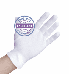 Baumwollhandschuhe aus 100% Baumwolle (Dermatest: Sehr gut), Weiße Handschuhe, Weiche Textilhandschuhe für Handmasken, Stoffhandschuhe mit zertifizierter Hautverträglichkeit, 3er Pack 3x Weiß L Angebot bei HelloDeals