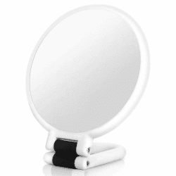 ALANTOP Handspiegel mit 40-facher Vergrößerung, doppelseitig, 40-fache Vergrößerung, 1-fache Vergrößerung, reisefreundlich, tragbar, faltbar, für Make-up, Präzisionsschönheit (Weiß) Angebot bei HelloDeals