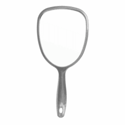 PARSA BEAUTY Handspiegel oval 14,5 x 11,5 cm (Anthrazit) – Handspiegel mit Griff in ergonomischem Design – praktischer Hand Mirror – Rasierspiegel – Schminkspiegel für Haare Gesichtspflege Angebot bei HelloDeals