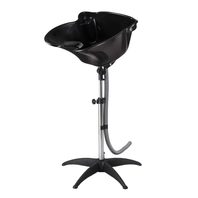 Biotiff mobiles Friseurwaschbecken, höhenverstellbar Schwarz