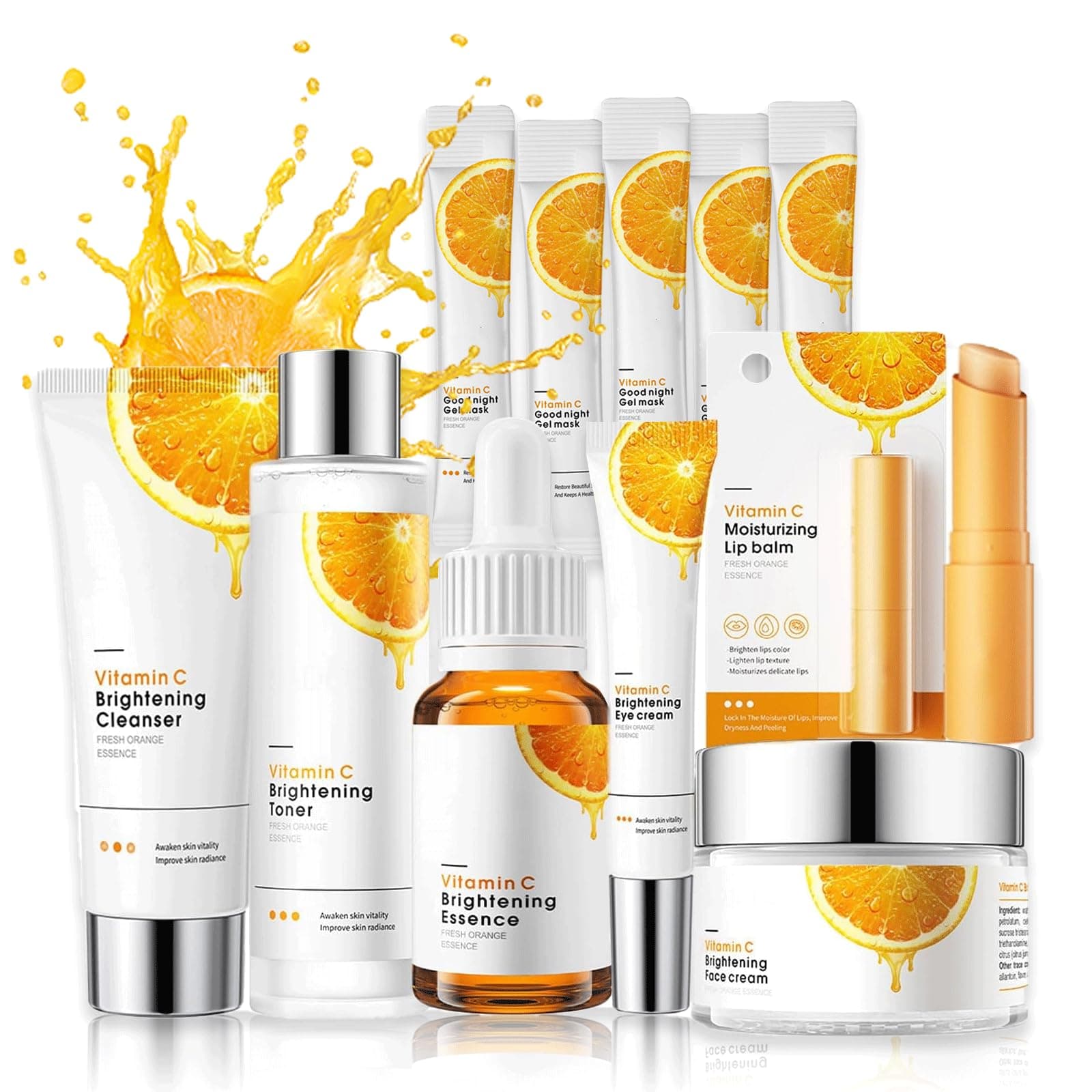 Shefave Granatapfels Gesichtspflege Set Damen Effektive Hautpflege Set mit Reiniger, Toner, Gesichtsserum, Augencreme, Gesichtscreme (M, stück, 11)