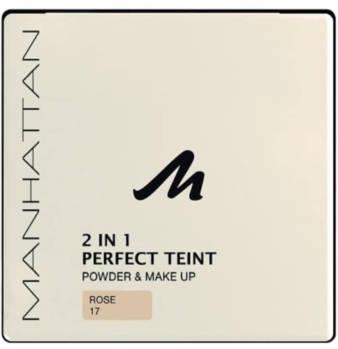 Manhattan 2 in 1 Perfect Teint Powder – Puder und Make-up in einem für einen absolut ebenmäßigen Teint – Farbe Rose 17 – 1 x 9g 17 Rose 9 g (1er Pack)