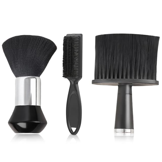3 Stück Friseurbürste, Barber Set, Nackenpinsel Set, Friseur Bürste, Friseur Haarpinsel, Professionelle Friseur Zubehör für Friseursalon Haarreinigung, Staubentfernung
