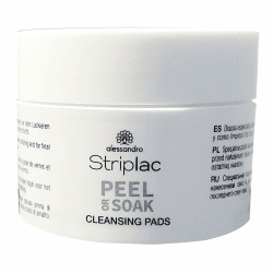 alessandro Striplac Peel or Soak Cleansing Pads – Reinigungspads zur Anwendung auf dem Naturnagel – Vor und nach dem Lackieren – Mit Pfirsichduft – 50 Stück (1er Pack)