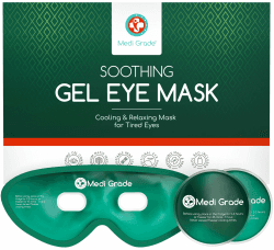 Medi Grade Kühlmaske Gesicht - Gel Augenmaske Kühlend Wiederverwendbar mit 2x Augen Kühlpads, Kühlende Aufbewahrungstasche. Entspannung zu Hause Augenkühlmaske mit Bänder Angebot bei HelloDeals