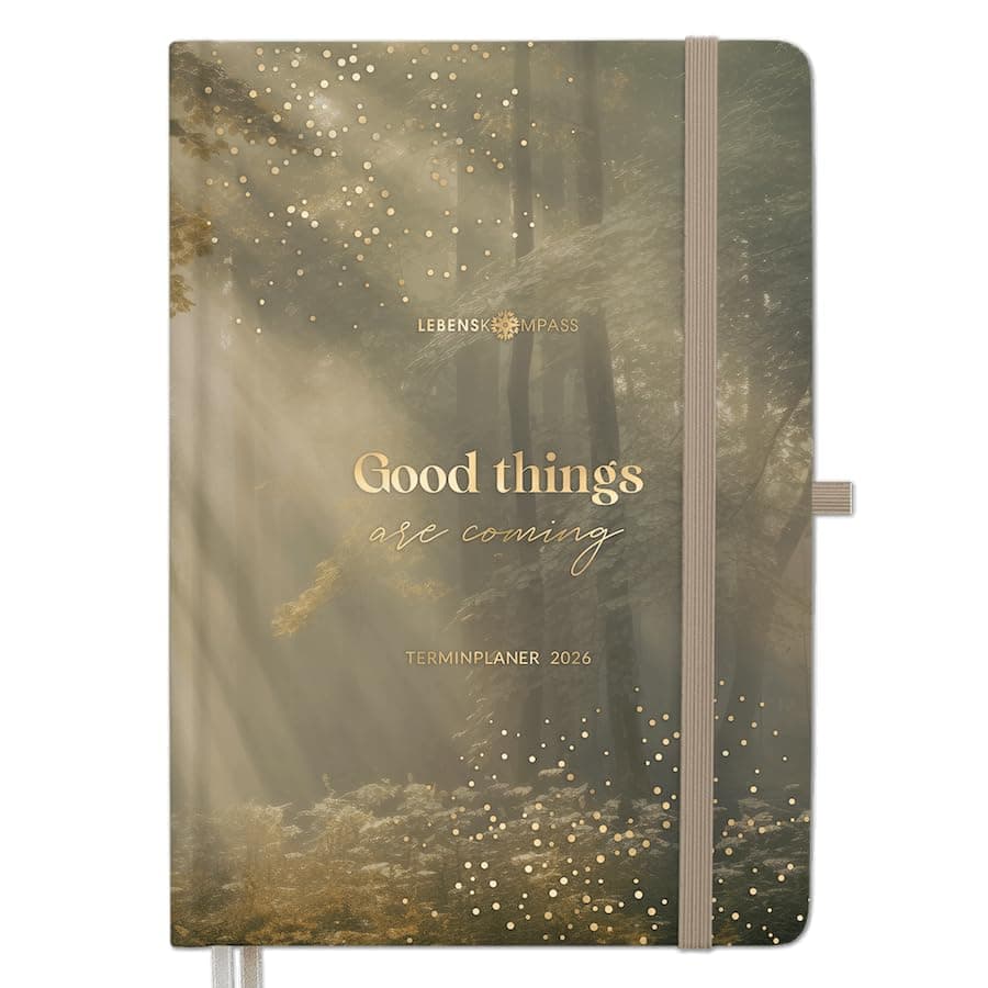 Lebenskompass® Kalender 2026 Buchkalender A4 "WALD" - Schöner Wochenplaner 2026 & Terminkalender 2026 - stabiles Hardcover mit edler Folienprägung Angebot bei HelloDeals