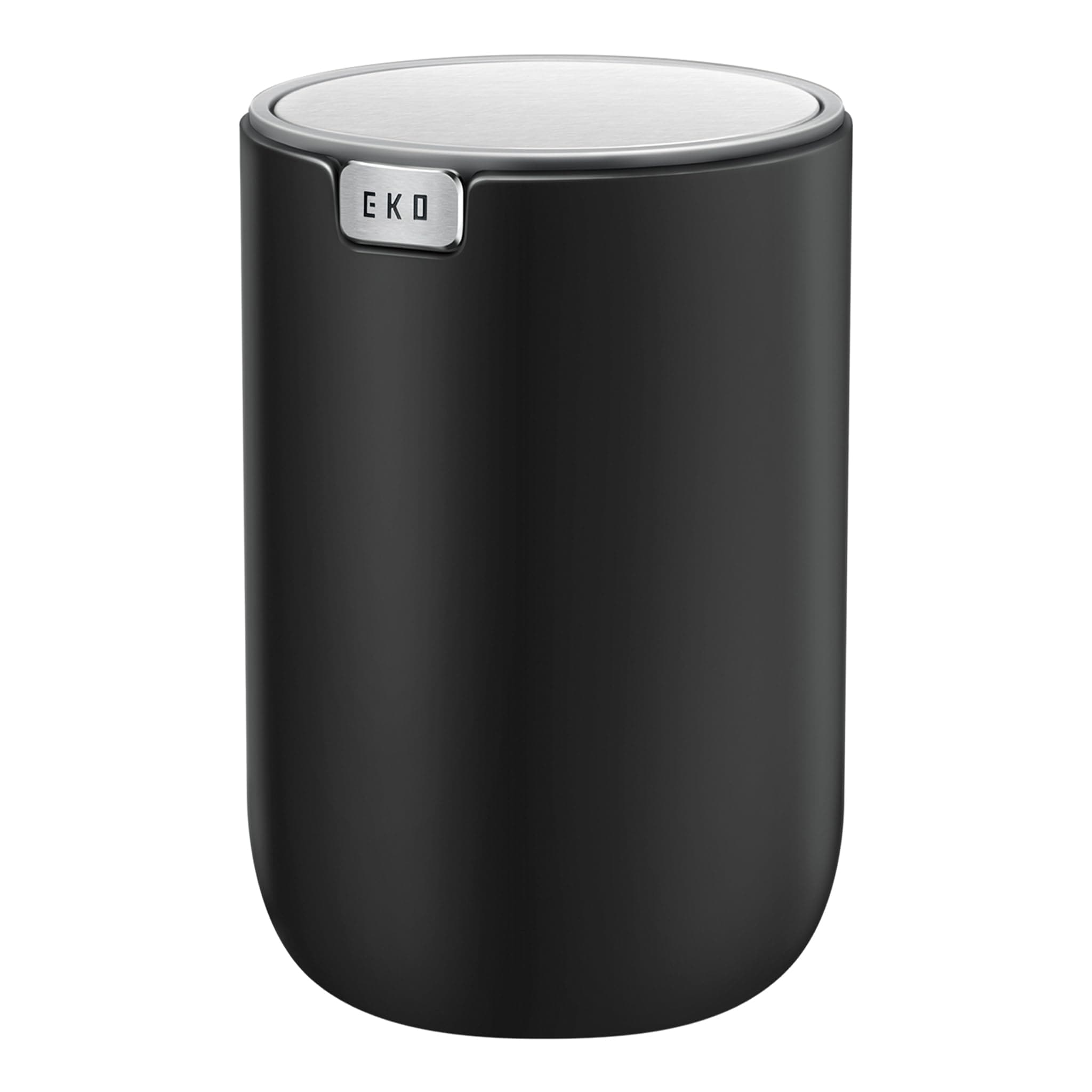 EKO Mini Tischmülleimer mit deckel, 1,5 L Kosmetikeimer Schwarz, Kleiner Tischabfalleimer für Bad, Schreibtisch, Schlafzimmer oder Auto, Mülleimer mit Edelstahl-Sockel, Small Table Bin, Papierkorb Schwarz 1.5 Liters Angebot bei HelloDeals