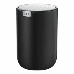 EKO Mini Tischmülleimer mit deckel, 1,5 L Kosmetikeimer Schwarz, Kleiner Tischabfalleimer für Bad, Schreibtisch, Schlafzimmer oder Auto, Mülleimer mit Edelstahl-Sockel, Small Table Bin, Papierkorb Schwarz 1.5 Liters Angebot bei HelloDeals