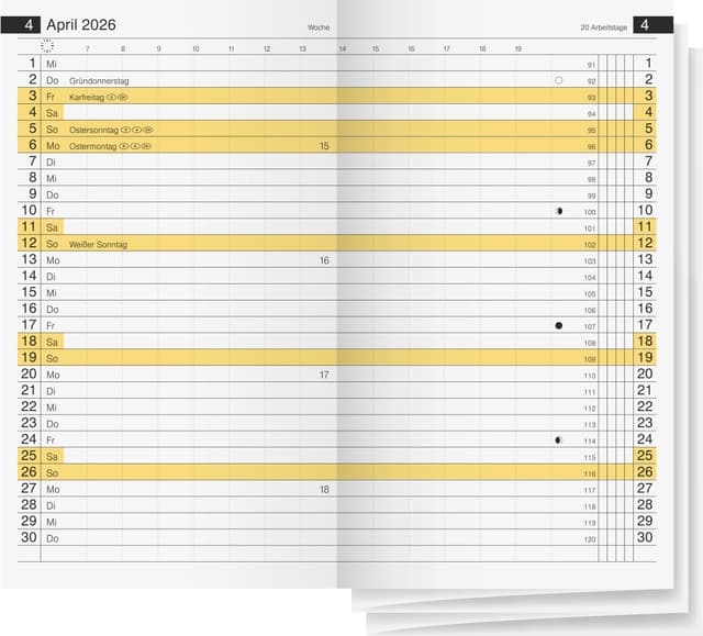 rido/idé Monats-Ersatzkalendarium Mod. Miniplaner d 15 2026 | 87×153 mm