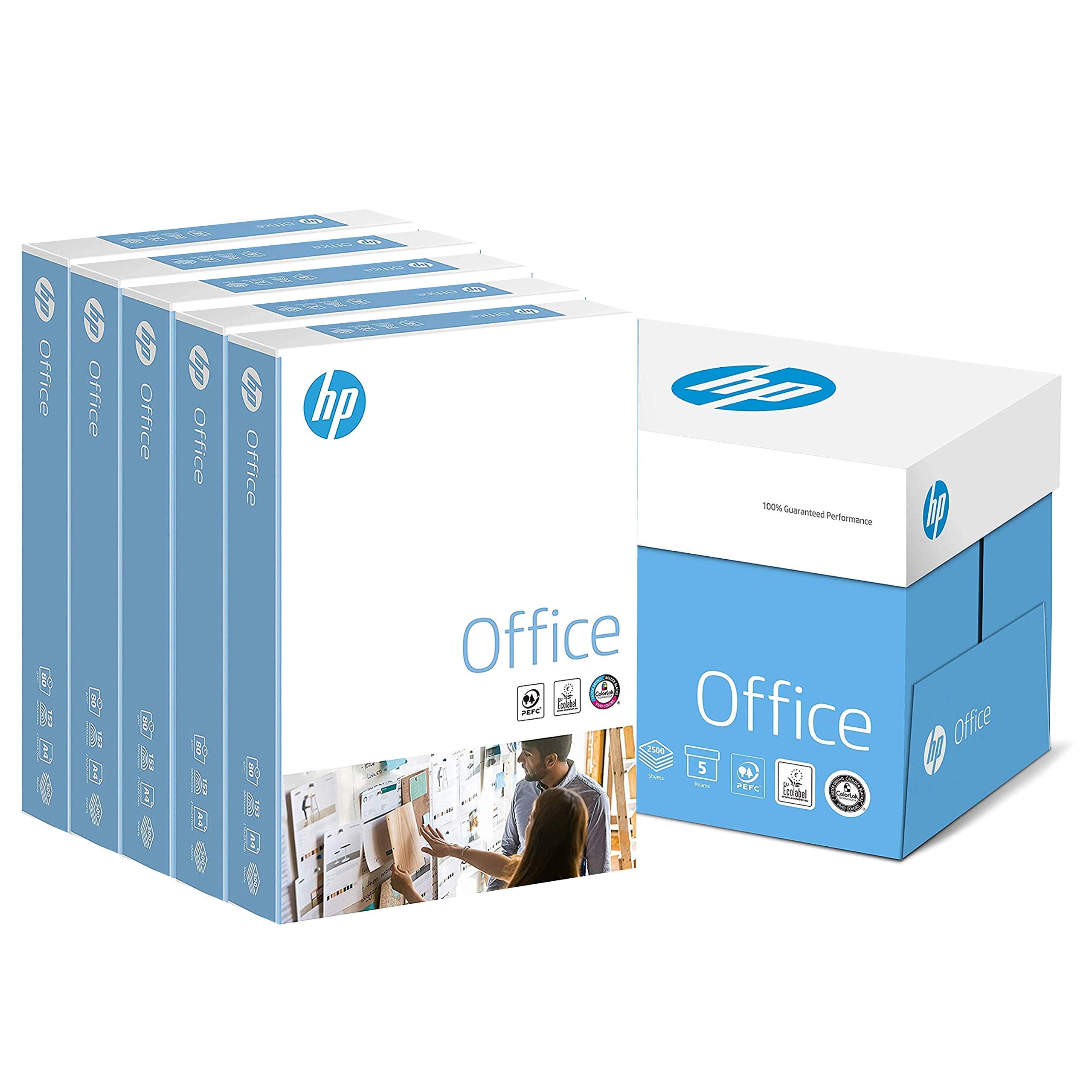 HP Kopierpapier Office CHP110: 80 g DIN-A4, 2500 Blatt (5x500) matt, weiß – Allround Kopierpapier für Büro 5 x 500 Blatt Angebot bei HelloDeals