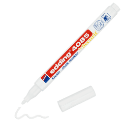 edding 4085 Kreidemarker - weiß - 1 Kreidestift - Rundspitze 1-2 mm - dünner Kreidestift für Tafel abwischbar - zum Beschriften von Fenster, Glas, Spiegel - Tafelstift mit deckenden Farben Angebot bei HelloDeals