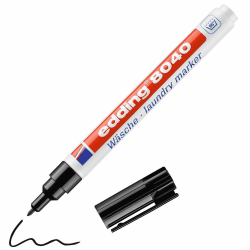 edding 8040 Wäschemarker, Textil-Stift zum permanenten Kennzeichnen von Textilien und Kleidung - Waschfest und kochfest bis 95 Grad Celsius, Farbe: Schwarz (Einzelblister) Angebot bei HelloDeals
