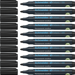Schneider Maxx 130 Permanent-Marker mit Rundspitze (Strichstärke: 1-3 mm, nachfüllbar) 10er Packung schwarz schwarz 1 stück (10er Pack) Angebot bei HelloDeals