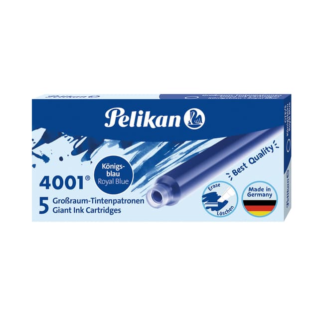 Pelikan Großraum-Tintenpatrone 4001 Tinte Königsblau, 5 Stück Königsblau 7,6 x 3,8 x 0,8 cm
