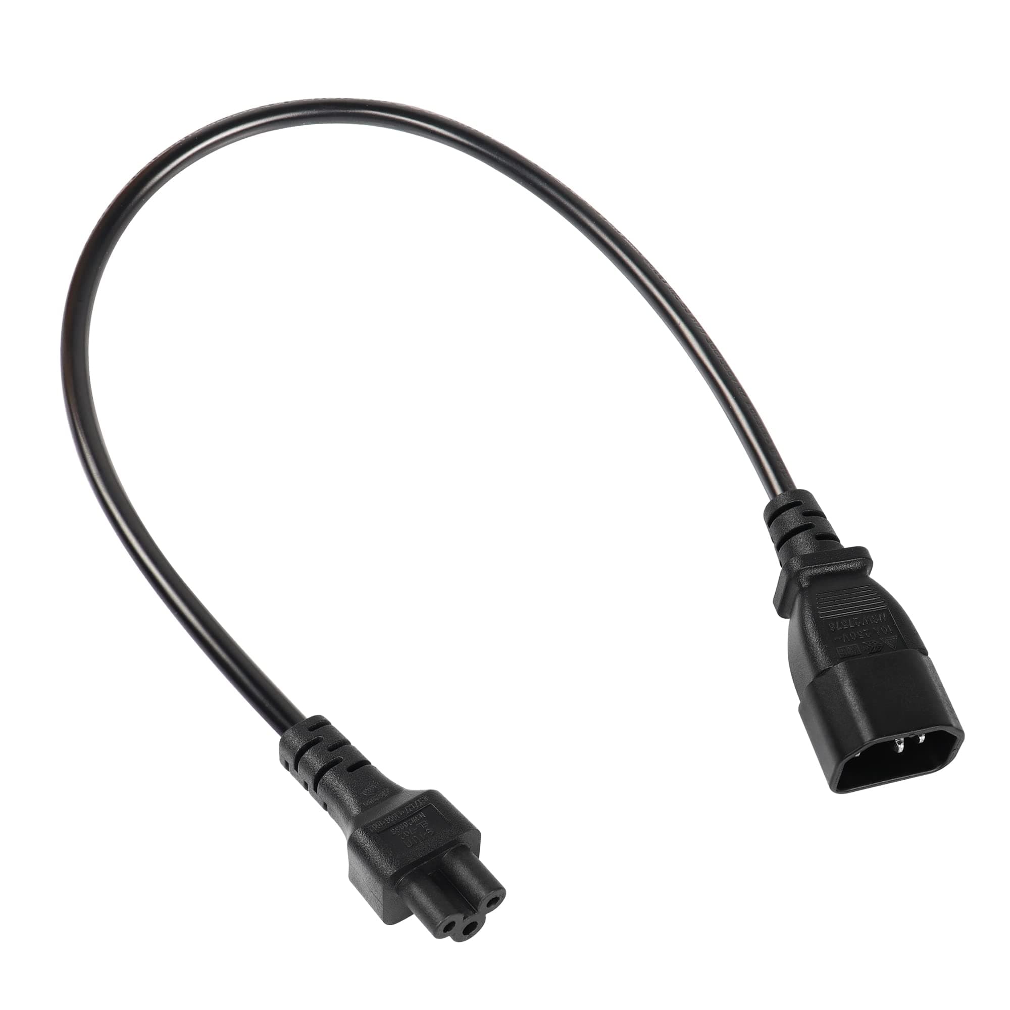 RIIEYOCA C14 zu C5 Netzstecker Kabel, IEC 320 C14 Stecker zu C5 Buchse Adapterkabel, C5 zu C14 AC Konverter für Computer PC Monitor Smart TV Versorgung Ersatz 250V 10A (50cm)