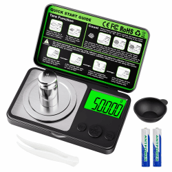 Wigearss 50g/0.001g Feinwaage Hochpräzise, Electronische Milligramm Waage, Digitalwaage mit Cal-Gewicht, Pinzette, Tray und Schaufel Angebot bei HelloDeals