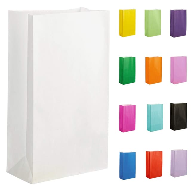 Thepaperbagstore 20 Weiß Partytüten aus Papier – 14x24.5x7cm - Bunte Geschenktüten aus Papier für Kinder- und Erwachsenenpartys, Geburtstage, Hochzeiten, Junggesellinnenabschiede und Süßigkeiten Weiß 1 stück (20er Pack)