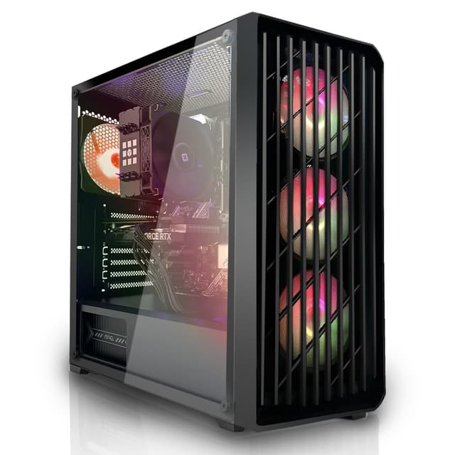 SYSTEMTREFF Gaming PC AMD Ryzen 7 5700X 8x4.6GHz | Nvidia RTX 5060 8GB DX12 | 1TB M.2 NVMe | 32GB DDR4 RAM | Windows 11 | WLAN Desktop Computer Rechner für Gamer, Zocker & Streamer