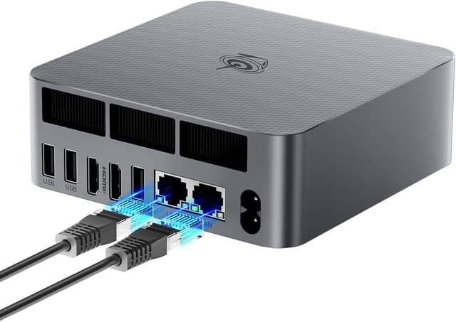 Beelink Mini PC AMD, Ryzen 5 6600U (6C/12T bis 4,5 GHz), EQR6 Mini Computer 32 GB LPDDR5 1TB M.2 PCIe4.0 SSD Windows 11 Pro, 4K Dual Display, Dual HDMI, Dual 1000M LAN, WiFi6, BT5.2 EQR6 6600U(32+1T)